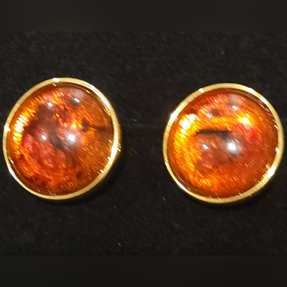 Joan Rivers faux amber clip on earrings - Picture 2 of 6